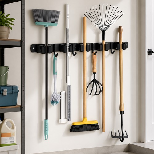 Wall mounted broom mop - mounted,