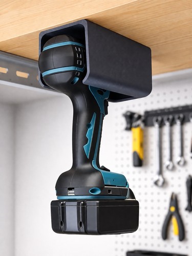 Under shelf drill holder wall - under,